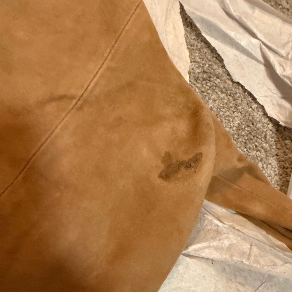 Quince NWT 100% Suede Biker Jacket Pecan Brown Size M - Picture 6 of 8